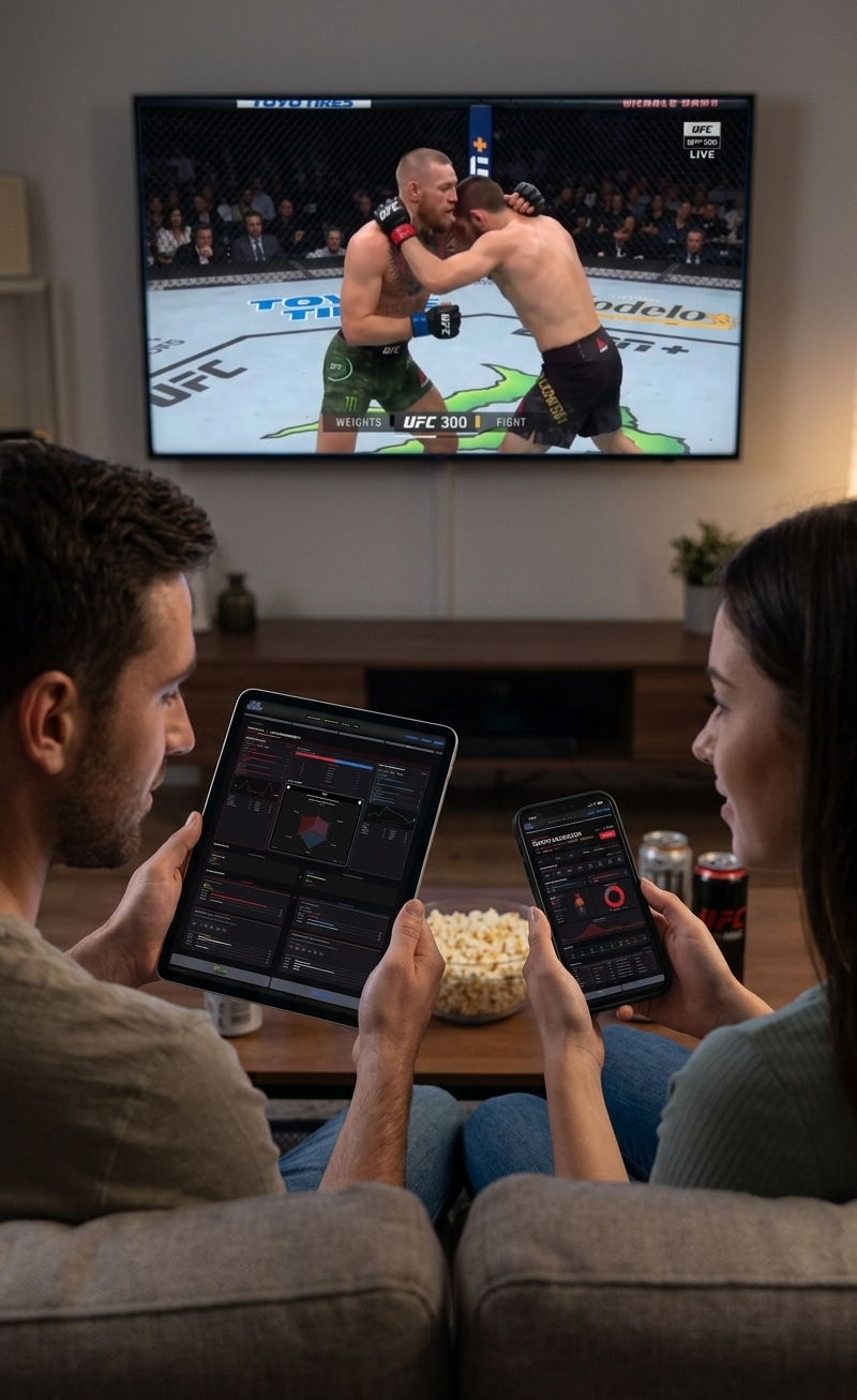 Fans engaged with STAATY while watching a fight